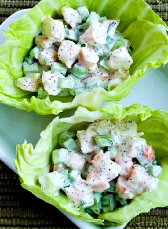 shrimp salad cabbage cups