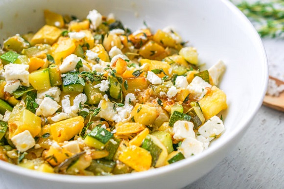 keto zucchini feta bowl recipe