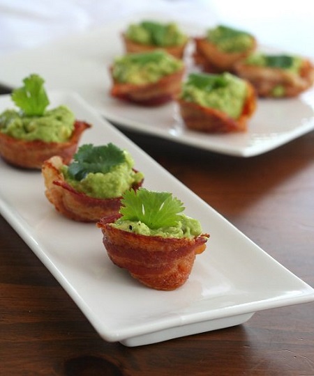 low carb bacon guacomole cups
