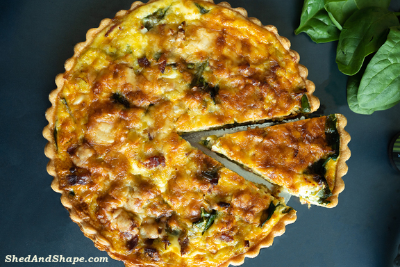 Low Carb Quiche with Bacon & Spinach - Shed And Shape
