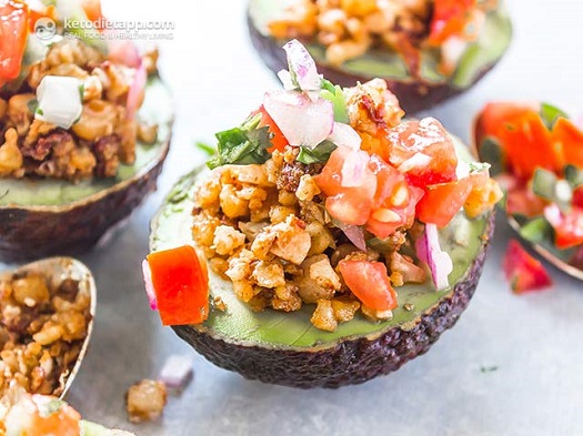 vegan taco stuffed avocados