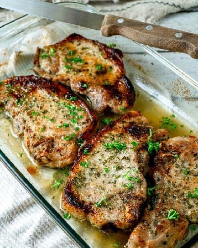 low carb ranch baked pork chops