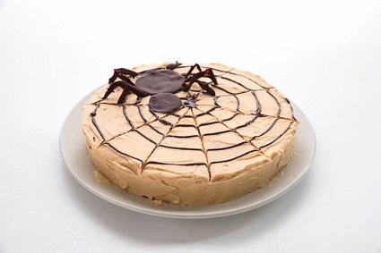 sugar free Halloween spider cake 
