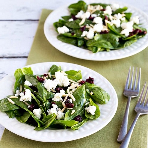 low carb spinach salad