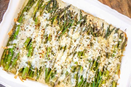 low carb cheesey baked asparagus 