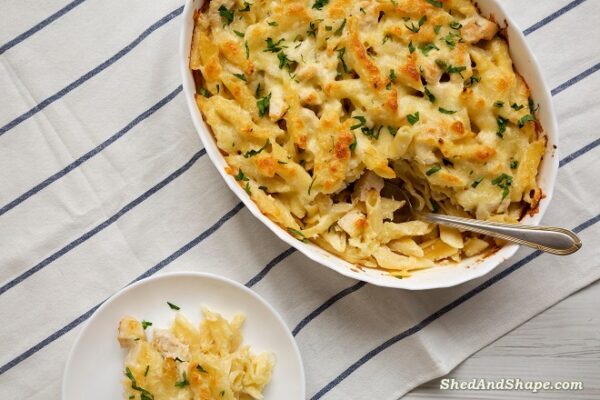 Cheesy Chicken Alfredo Bake Keto Recipe Shed And Shape