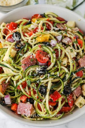 low carb zucchini pasta salad 